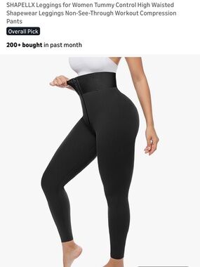 Shapellx High-Waist Tummy Control Leggings for Women — Black